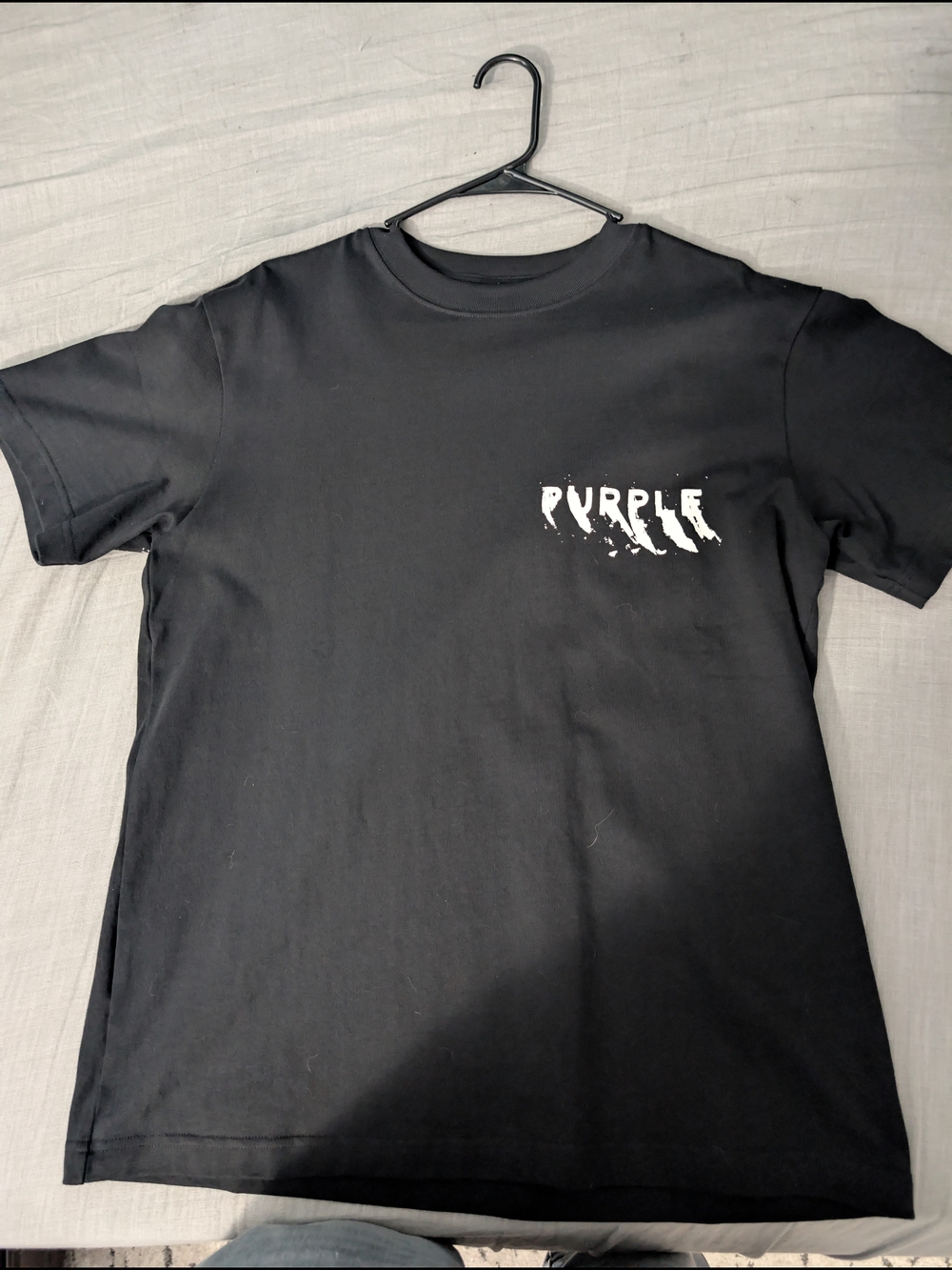 Black 'PURPLE' Graphic Short Sleeve Tee